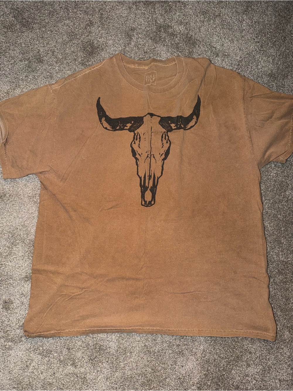 Full Tilt Brown Graphic Skull Short Sleeve Tee